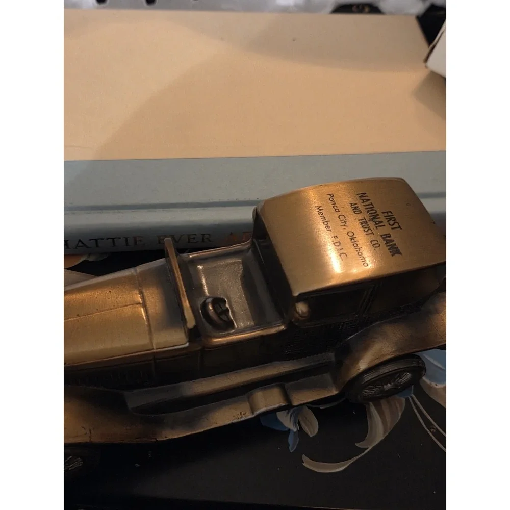 1927 Lincoln Brougham Coin Bank Antique Autos Original Box Vintage